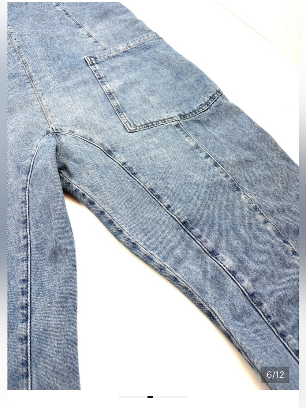 Free People Light Wash Denim Overalls in Faded Blue - Picture 5 of 7